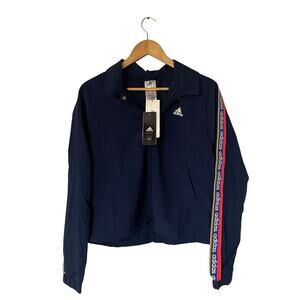 Farm Rio x Adidas NWT Track Jacket Navy Blue Windbreaker size Small